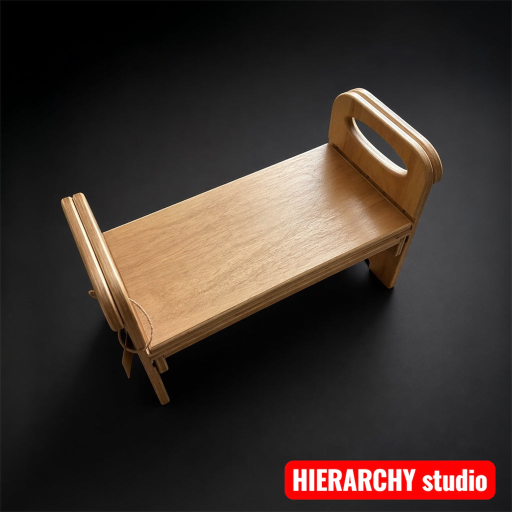 Removable wooden cover in dark walnut for queening stool, discreet bdsm furniture accessory, femdom furniture USA
