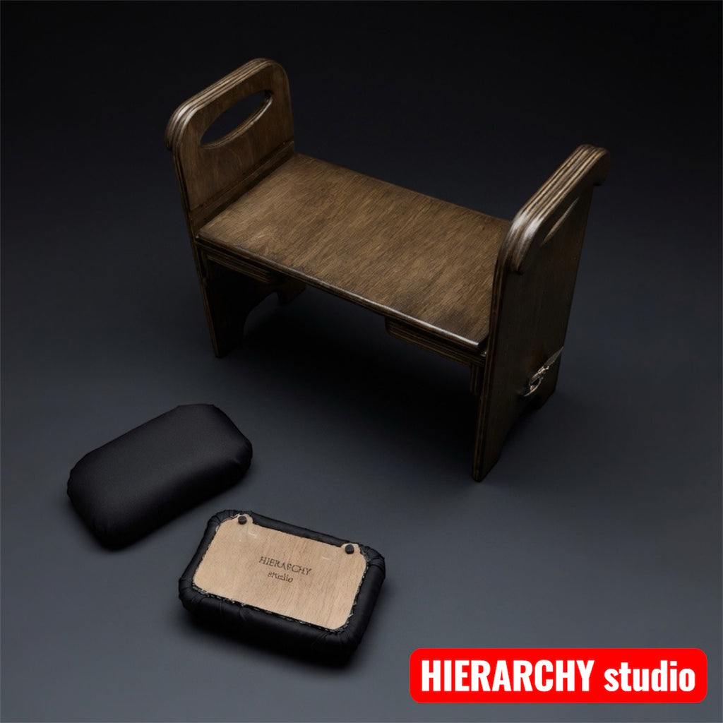 Padded facesitting chair side view, cushioned queening stool, adjustable bdsm furniture, femdom furniture California