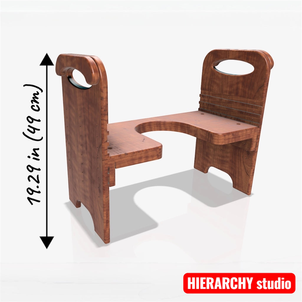 Facesitting chair with foam and vinyl cushion detail, comfort queening chair, femdom bdsm furniture